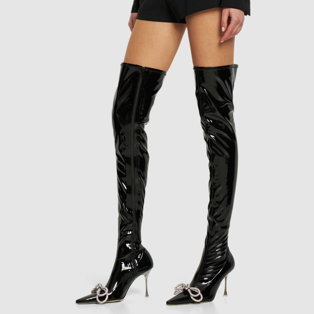Mach & Mach 100mm Patent over-the-knee boots Size 38